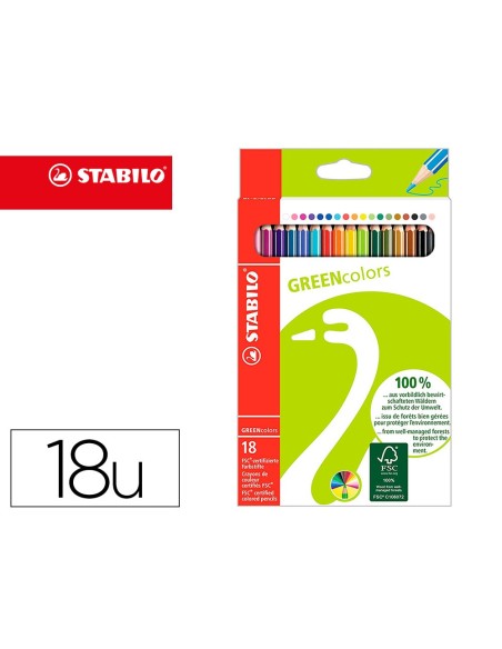 Lapices de colores stabilo green colors con...