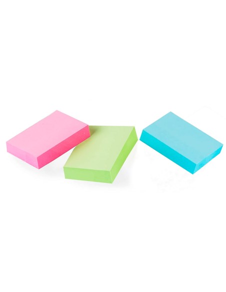 Bloc de notas adhesivas quita y pon q-connect 38x51 mm 100% papel reciclado colores pasteles en caja de carton