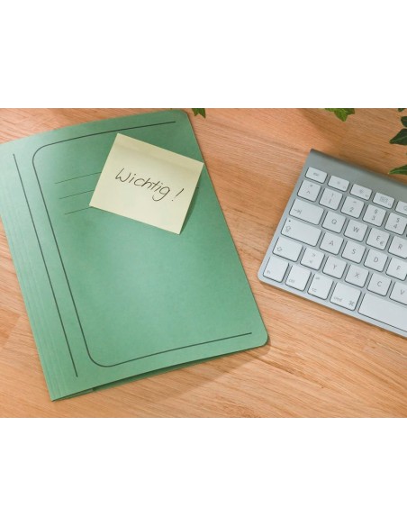 Bloc de notas adhesivas quita y pon q-connect 76x76 mm 100% papel reciclado amarillo en caja de carton