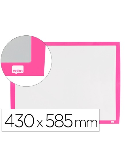 Pizarra blanca nobo magnetica marco fucsia...