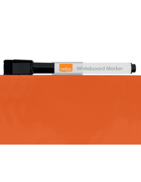 Pizarra nobo magnetica para el hogar color naranja 360x360 mm
