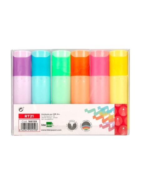Rotulador liderpapel fluorescente pastel punta...
