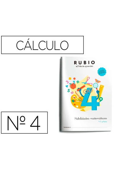 Cuaderno rubio habilidades matematicas + 4 años