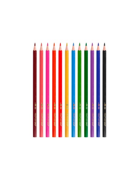 Lapices de colores liderpapel ecouse caja de 12 unidades colores surtidos con certificado fsc