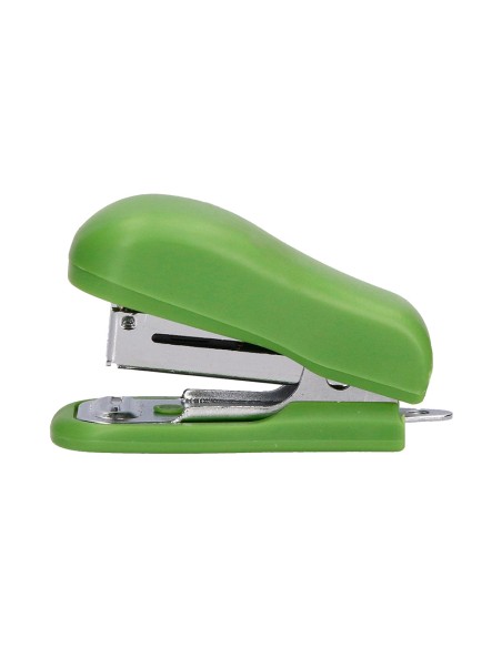 Grapadora liderpapel ecouse mini capacidad 12 hojas 100% plastico reciclado con caja de 1000 grapas 26/6