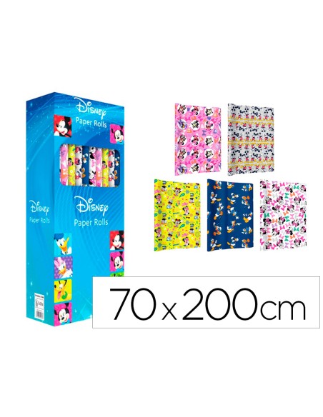 Papel de regalo basika disney rollo de 70 x 200 cm modelos surtidos