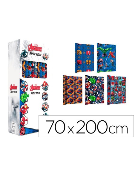 Papel de regalo basika marvel rollo de 70 x 200...