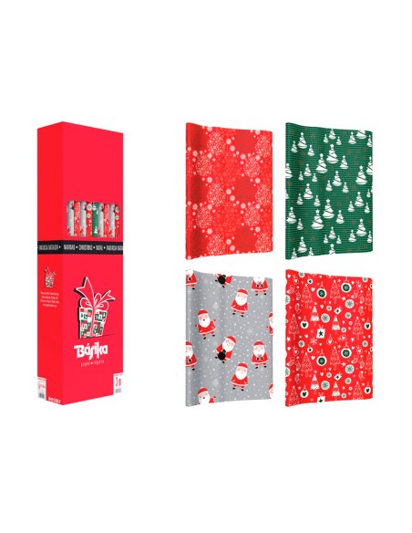Papel de regalo basika navidad rollo ancho 1 mt longitud 3 m modelos surtidos gramaje 50 gr
