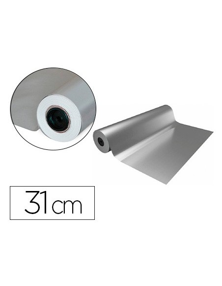 Papel de regalo basika metalizado plata bobina...