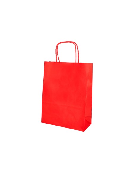 Bolsa papel q-connect celulosa rojo l con asa retorcida 320x400x14 mm