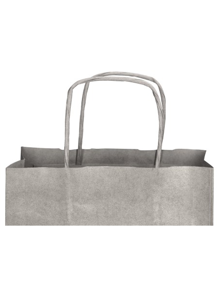 Bolsa papel q-connect kraft plata l con asa retorcida 320x400x14 mm