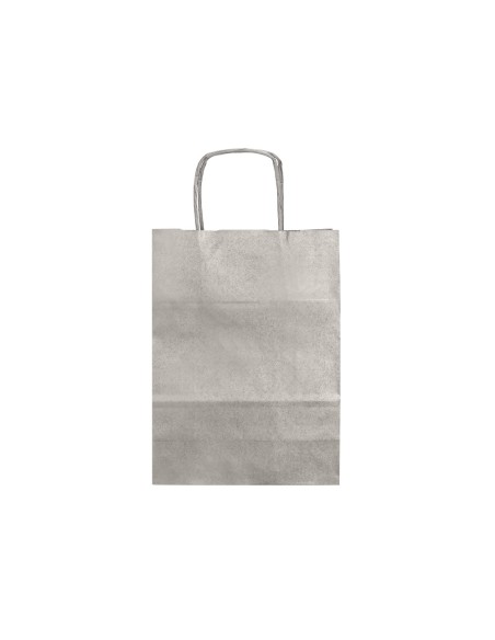 Bolsa papel q-connect kraft plata l con asa retorcida 320x400x14 mm