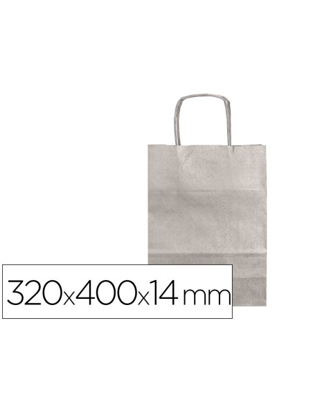 Bolsa papel q-connect kraft plata l con asa...