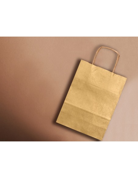 Bolsa papel q-connect kraft oro l con asa...