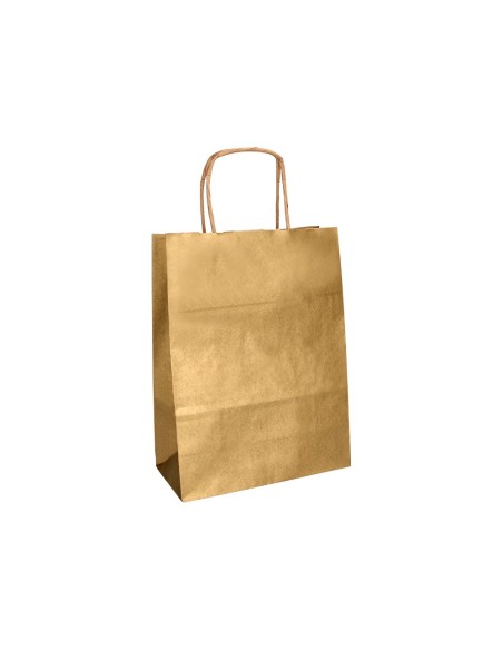 Bolsa papel q-connect kraft oro l con asa...