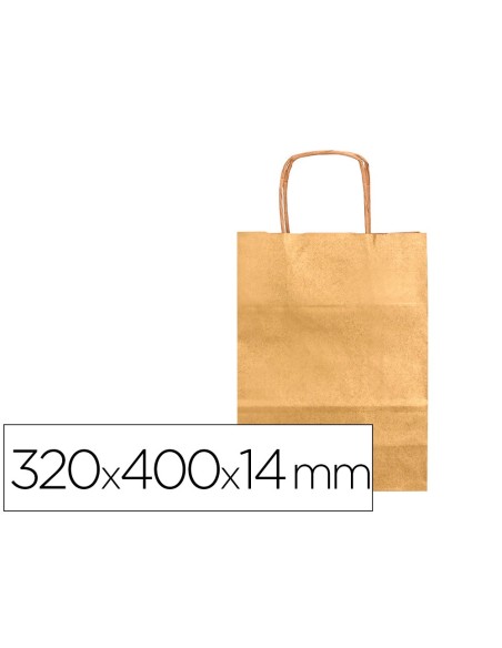 Bolsa papel q-connect kraft oro l con asa...