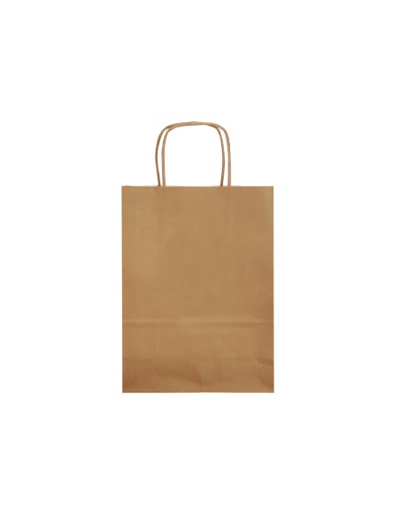 Bolsa papel q-connect celulosa natural liso l con asa retorcida 320x400x14 mm