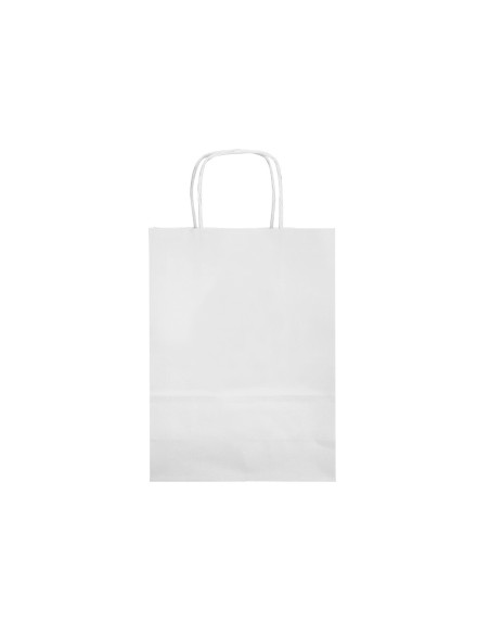 Bolsa papel q-connect celulosa blanco m con asa retorcida 270x370x12 mm