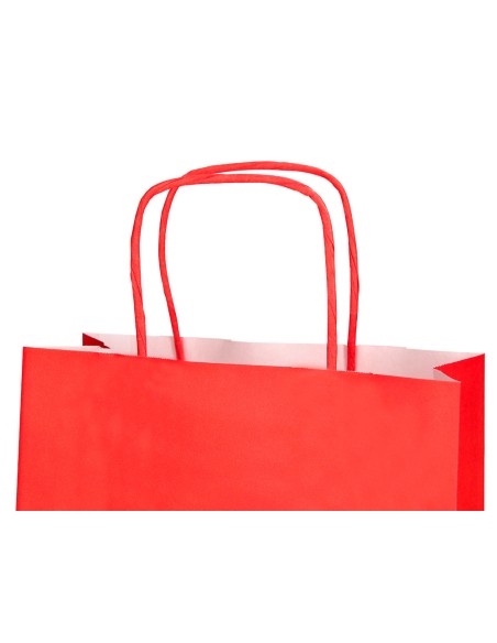 Bolsa papel q-connect celulosa rojo s con asa retorcida 240x320x10 mm