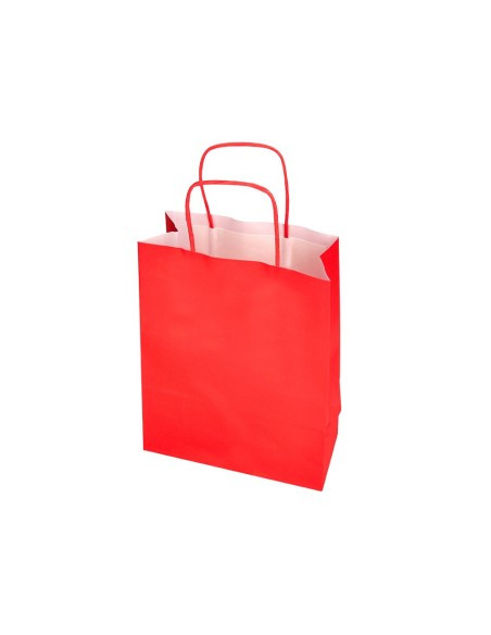 Bolsa papel q-connect celulosa rojo s con asa...