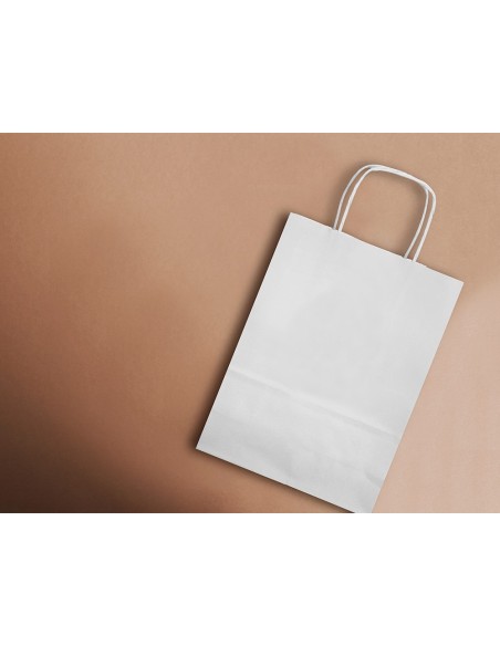 Bolsa papel q-connect celulosa blanco s con asa...