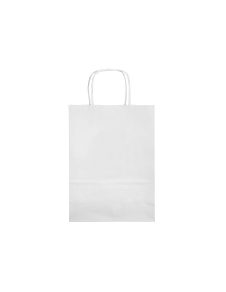 Bolsa papel q-connect celulosa blanco s con asa...