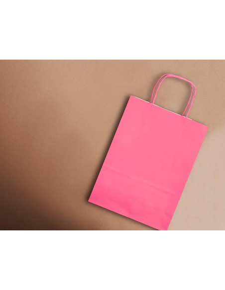 Bolsa papel q-connect celulosa rosa xs con asa...