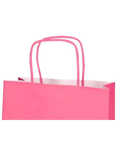 Bolsa papel q-connect celulosa rosa xs con asa...