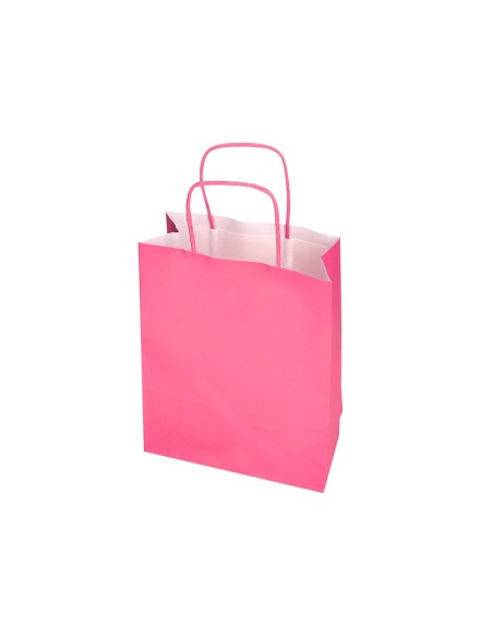 Bolsa papel q-connect celulosa rosa xs con asa...