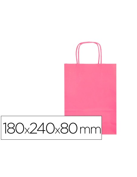Bolsa papel q-connect celulosa rosa xs con asa...