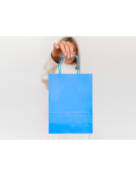 Bolsa papel q-connect celulosa celeste xs con...