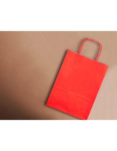 Bolsa papel q-connect celulosa rojo xs con asa...