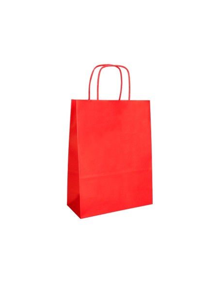 Bolsa papel q-connect celulosa rojo xs con asa...