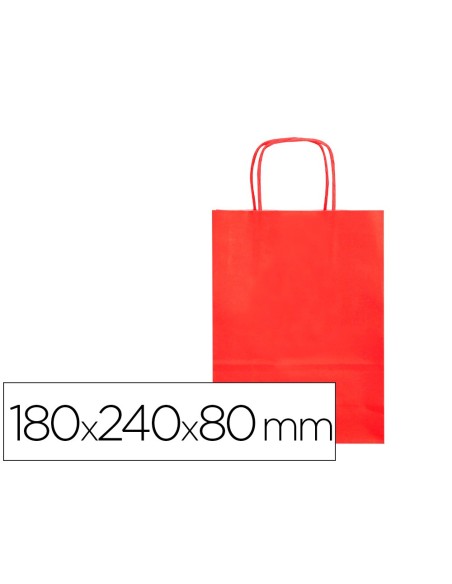 Bolsa papel q-connect celulosa rojo xs con asa...