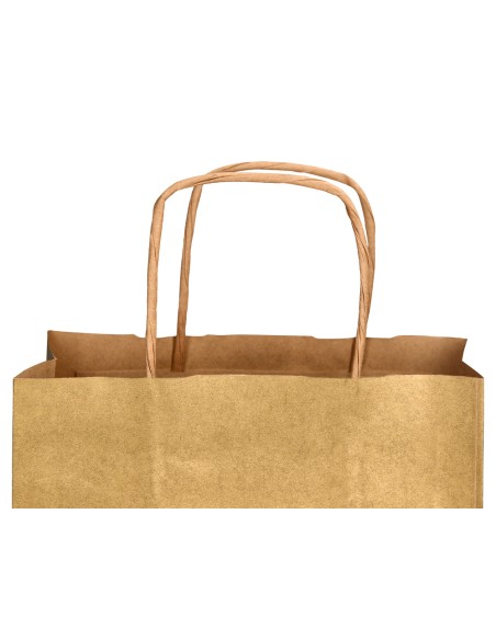 Bolsa papel q-connect kraft oro xs con asa retorcida 180x240x80 mm