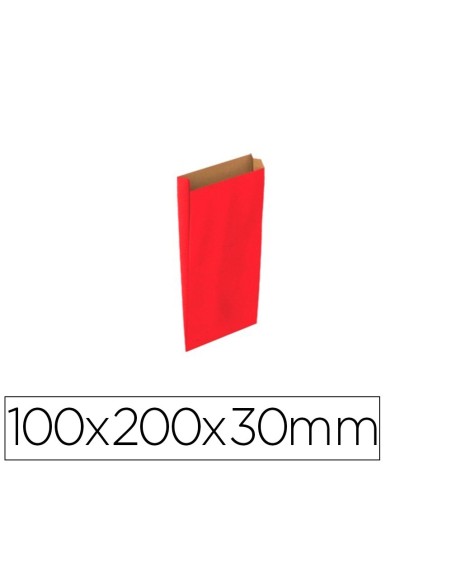 Sobre papel basika kraft rojo con fuelle xxs...