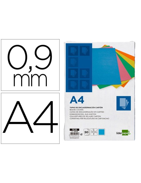 Tapa encuadernacion liderpapel carton a4 0,9mm...