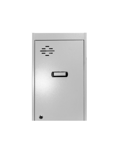 Taquilla metalica simonlocker 2 puertas con cerradura respiradero y etiquetero gris/gris 1800x500x300 mm