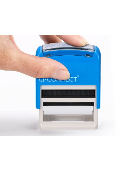 Sello entintado automatico q-connect contabilizado almohadilla 14x38 mm color azul