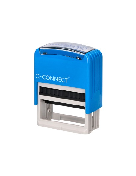 Sello entintado automatico q-connect contabilizado almohadilla 14x38 mm color azul
