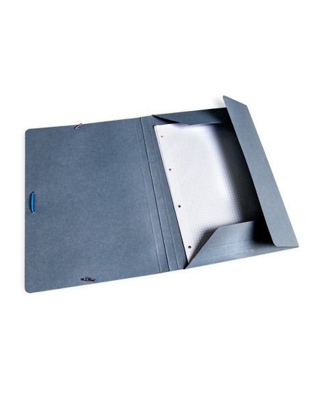 Carpeta liderpapel gomas folio 3 solapas carton pintado azul 410 g/m2