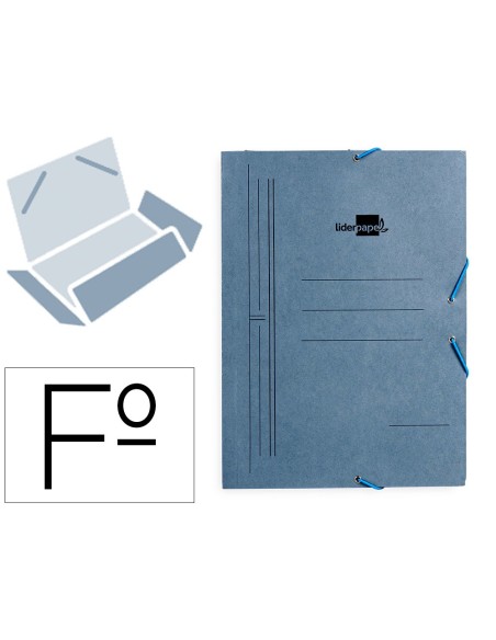 Carpeta liderpapel gomas folio 3 solapas carton...
