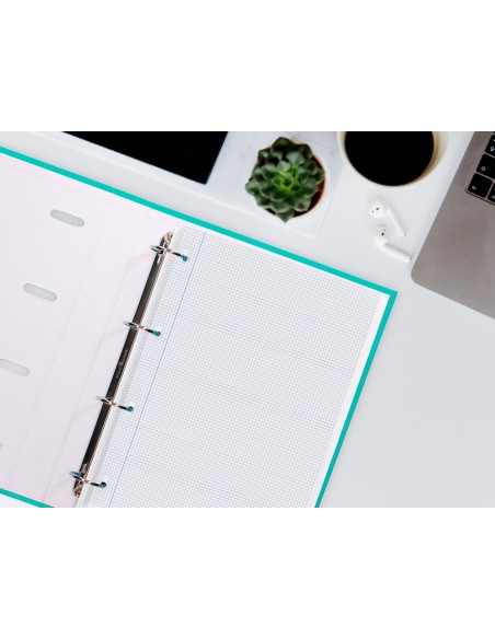 Recambio liderpapel a4 100 hojas 100g/m2 cuadro 3mm con margen 4 taladros