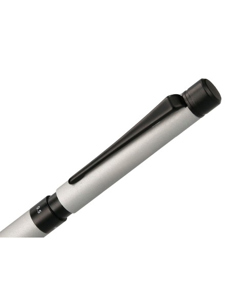 Boligrafo belius zurich 3 en 1 cuerpo plateado tinta negra y roja portaminas 0,5 mm en estuche