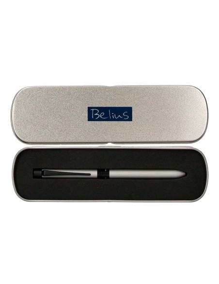 Boligrafo belius zurich 3 en 1 cuerpo plateado...