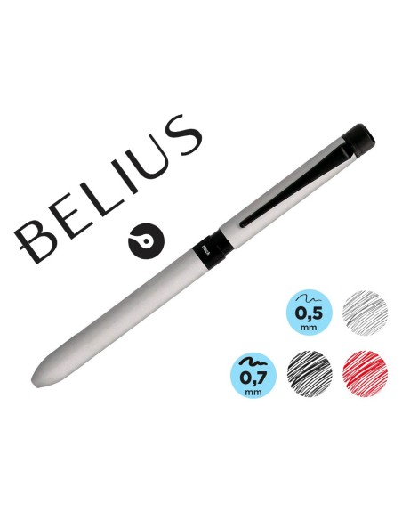 Boligrafo belius zurich 3 en 1 cuerpo plateado...