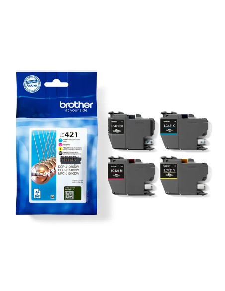 Ink-jet brother lc421val dcp-j1050dw / dcp-j1140dw / mfc-j10 pack 4 colores 200 paginas