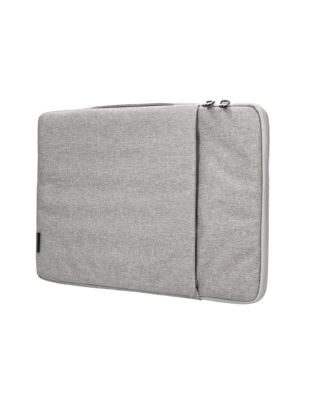 Funda para portatil q-connect 13,3\" con asa 1 bolsillo exterior con cremallera color gris 350x250x25 mm