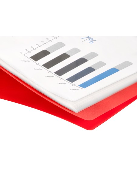 Carpeta liderpapel escaparate 40 fundas polipropileno din a3 rojo translucido