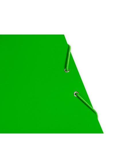 Carpeta liderpapel gomas folio 3 solapas carton plastificado color verde